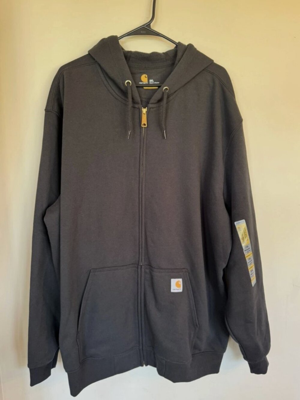Carhartt Men's Full Zip 2XL Midweight Hoodie- Jacket Original Fit Black NWOT